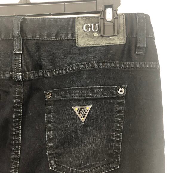 Guess Jeans 5-Pocket Black Washed Denim Skirt Size 26 - Picture 6 of 10